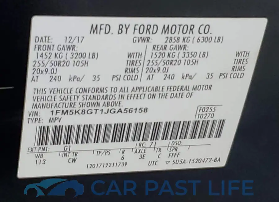 1FM5K8GT1JGA56158# 13