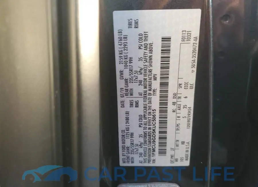 1FMCU9GD5KUC50615# 13