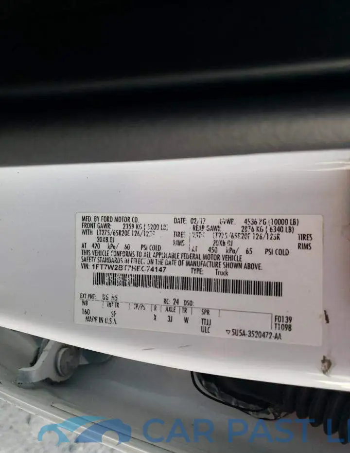 1FT7W2BT7HEC74147# 12