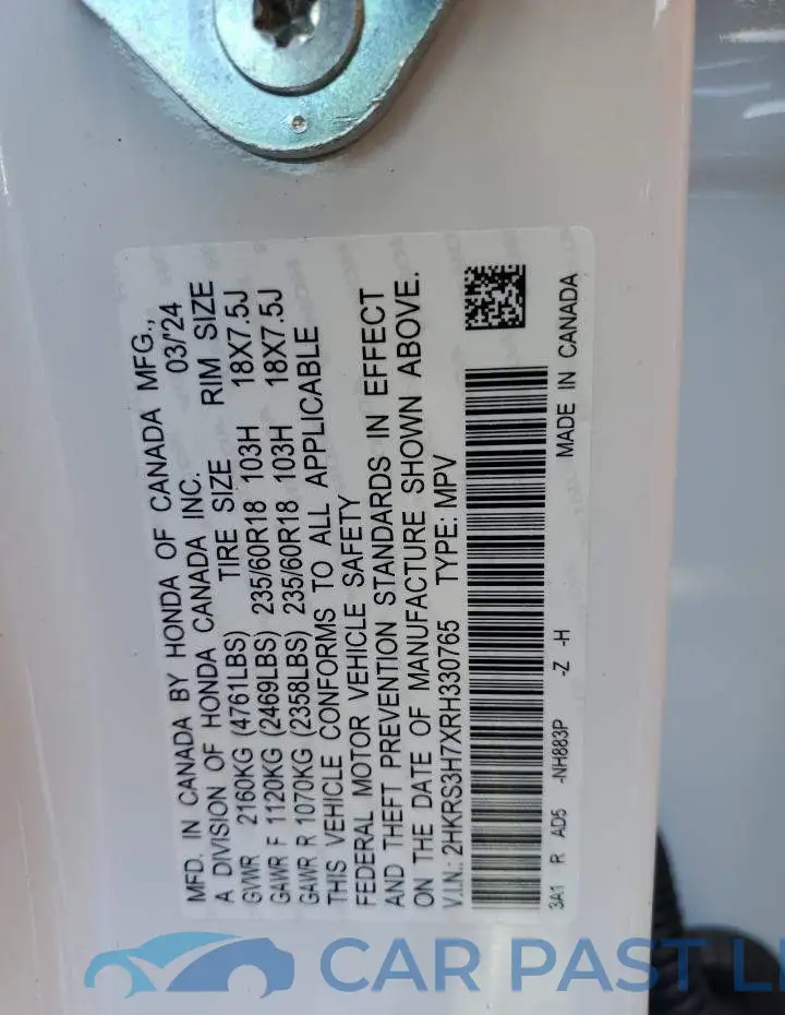 2HKRS3H7XRH330765# 13