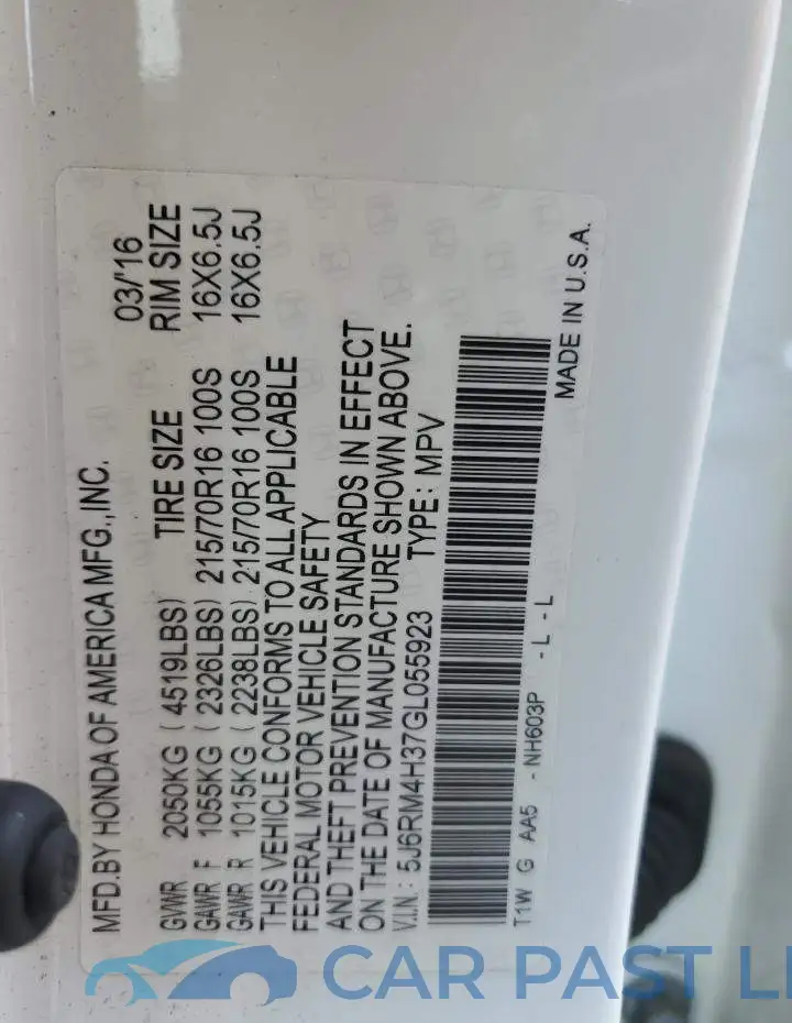 5J6RM4H37GL055923# 13