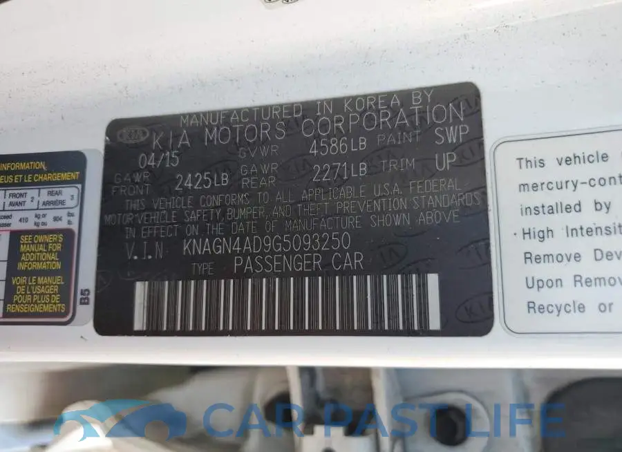 KNAGN4AD9G5093250# 12