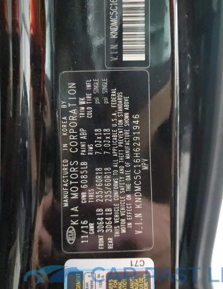 KNDMC5C16H6291946# 13