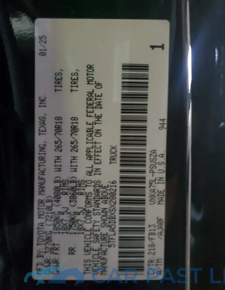 5TFLA5DBXSX280216# 12