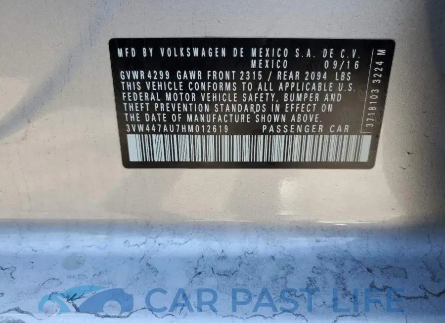 3VW447AU7HM012619# 12