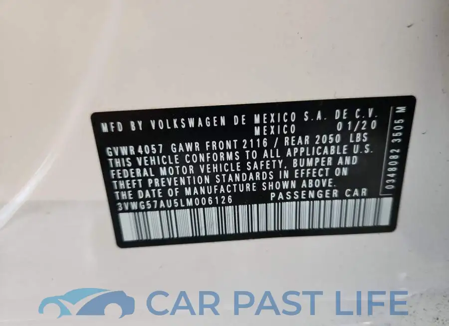 3VWG57AU5LM006126# 12