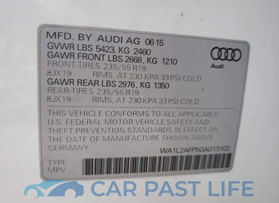 WA1L2AFP5GA013102# 13