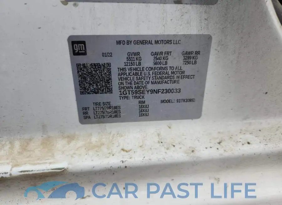 1GT59SEY9NF230033# 12