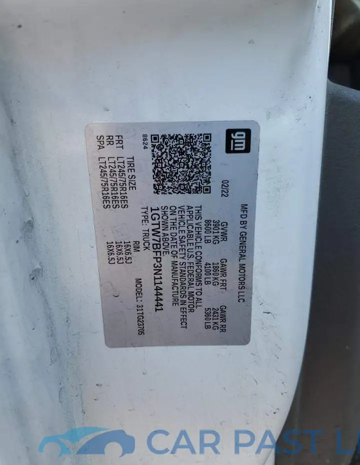 1GTW7BFP3N1144441# 14