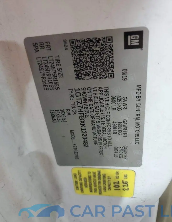 1GTZ7HFBXK1320482# 13