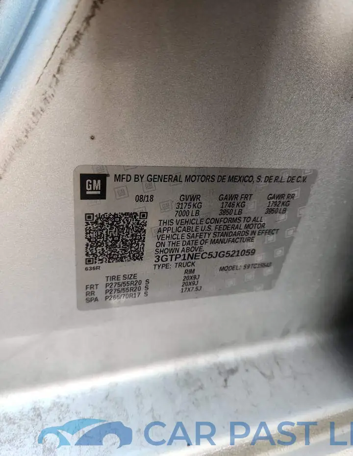 3GTP1NEC5JG521059# 12