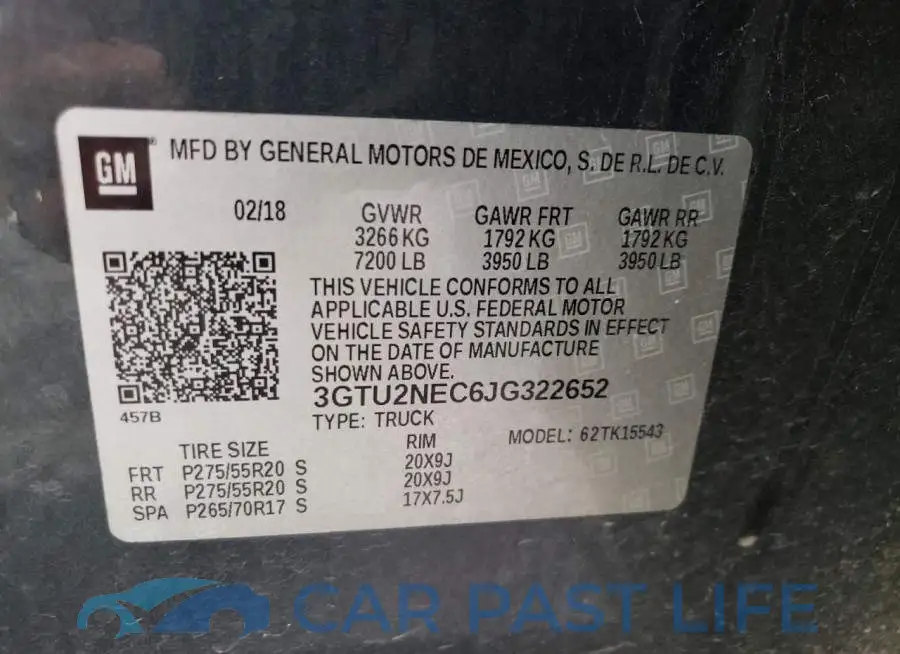 3GTU2NEC6JG322652# 12