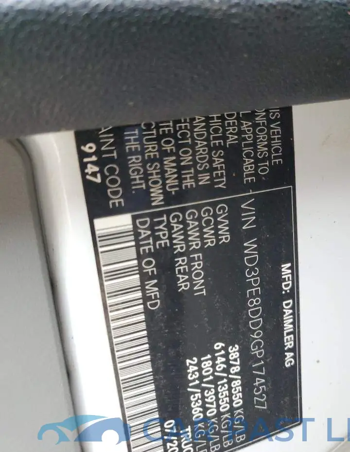 WD3PE8DD9GP174527# 12