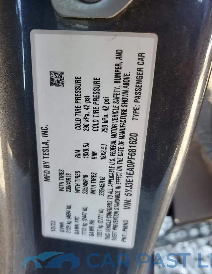 5YJ3E1EA0PF681620# 13