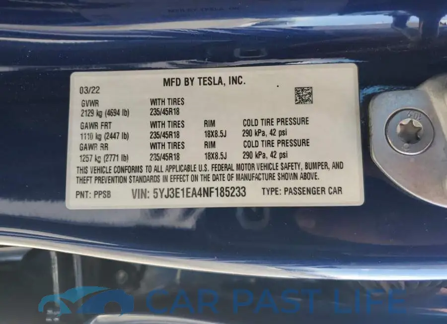 5YJ3E1EA4NF185233# 13