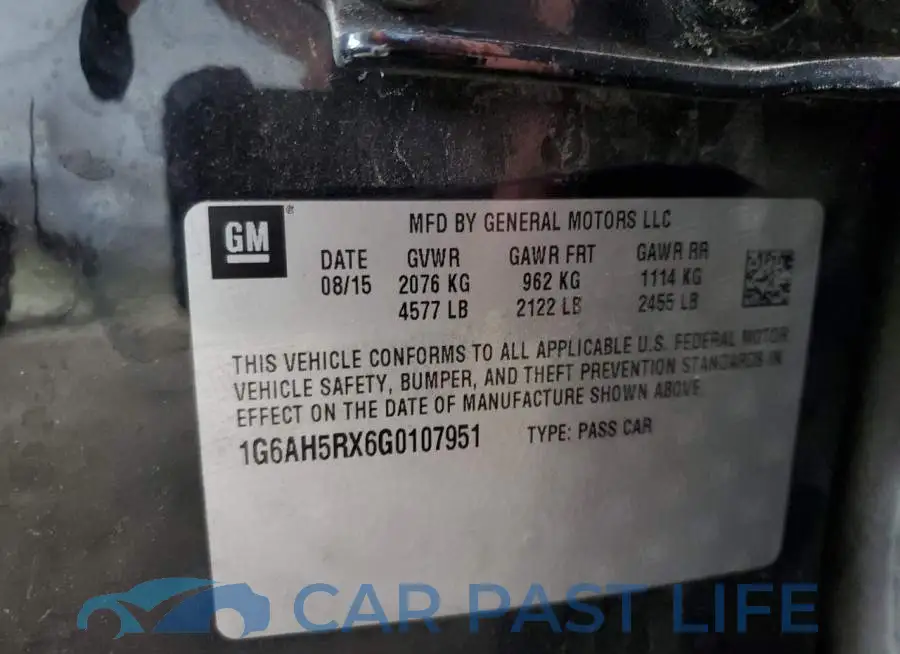 1G6AH5RX6G0107951# 12