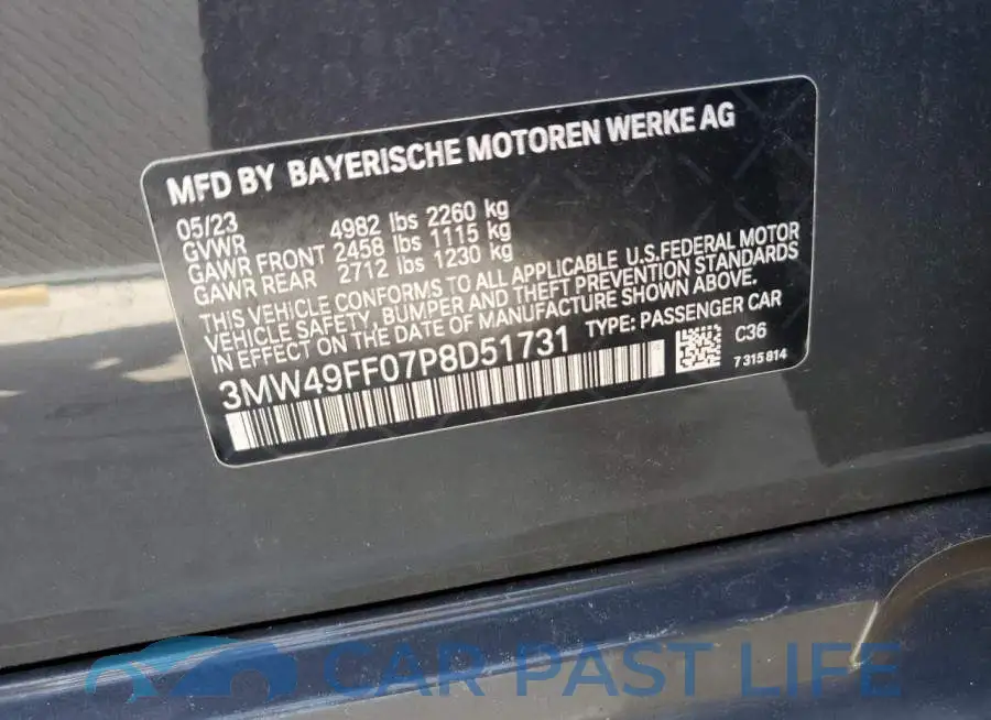 3MW49FF07P8D51731# 12