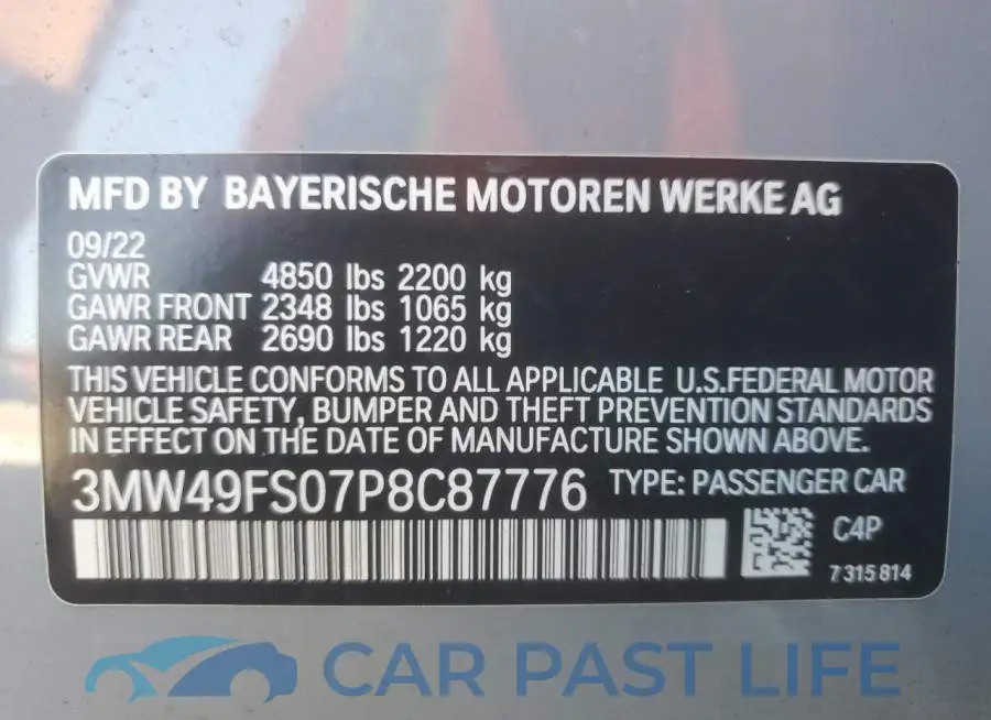 3MW49FS07P8C87776# 13