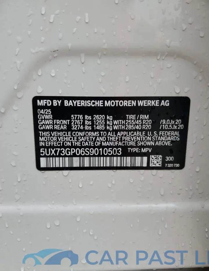 5UX73GP06S9010503# 12