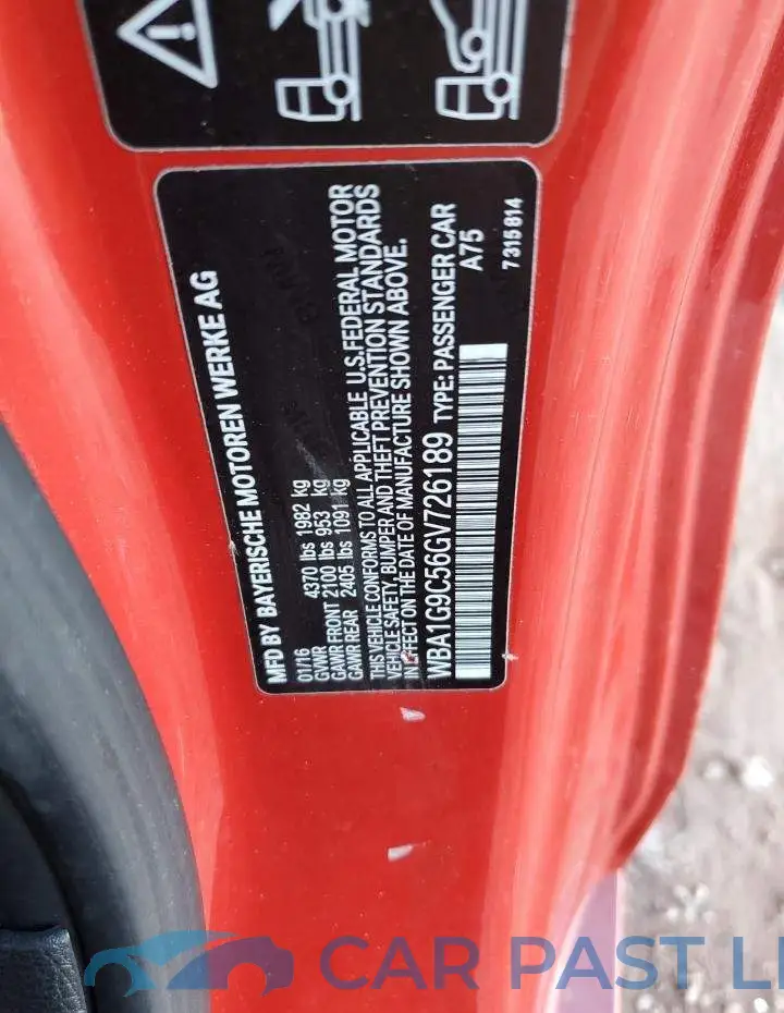 WBA1G9C56GV726189# 12