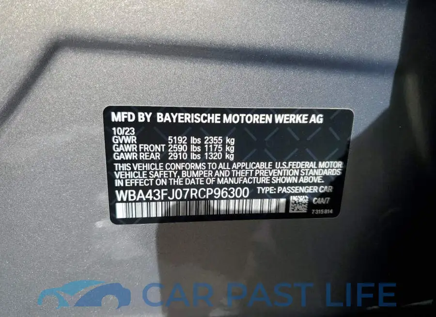 WBA43FJ07RCP96300# 13