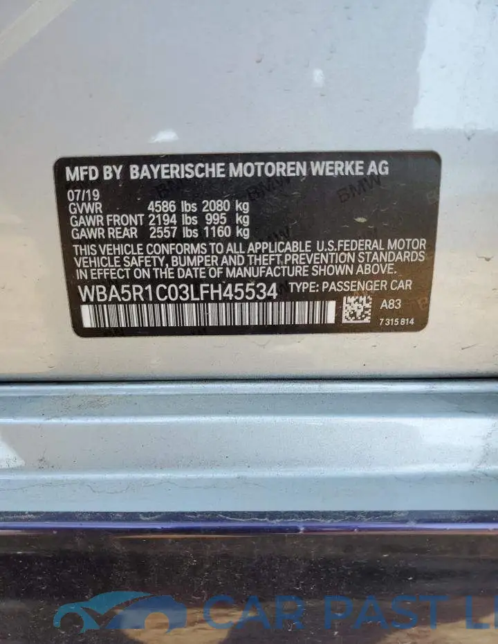 WBA5R1C03LFH45534# 13