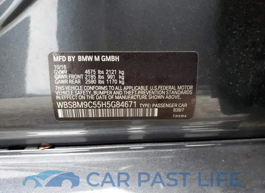 WBS8M9C55H5G84671# 12