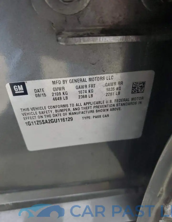 1G11Z5SA2GU116129# 12