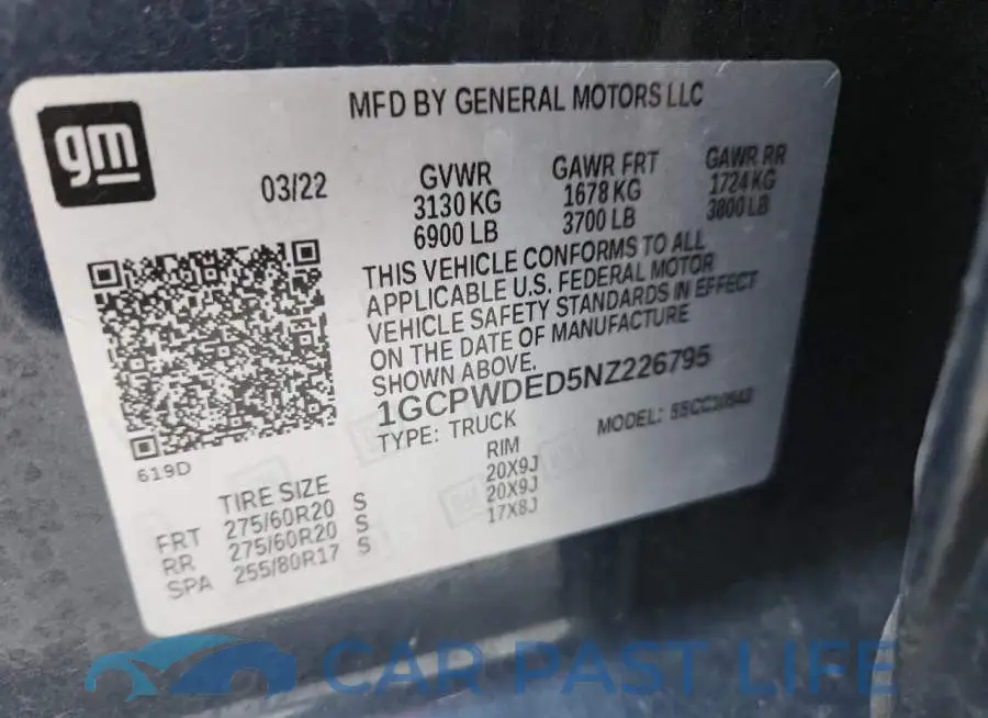 1GCPWDED5NZ226795# 12