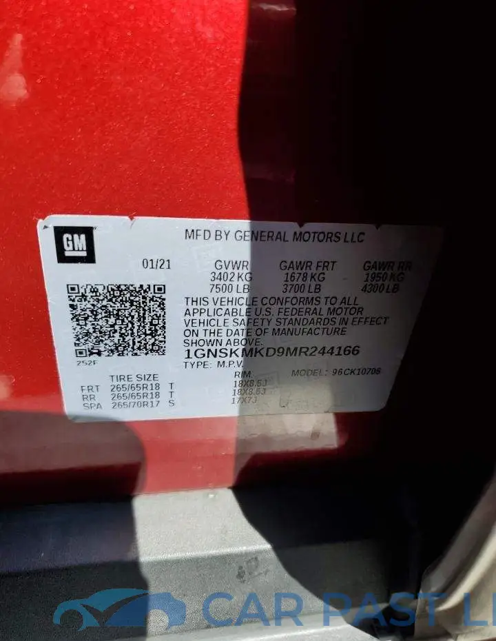 1GNSKMKD9MR244166# 13