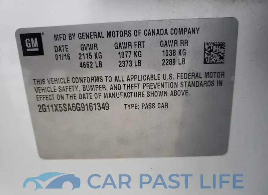 2G11X5SA6G9161349# 12