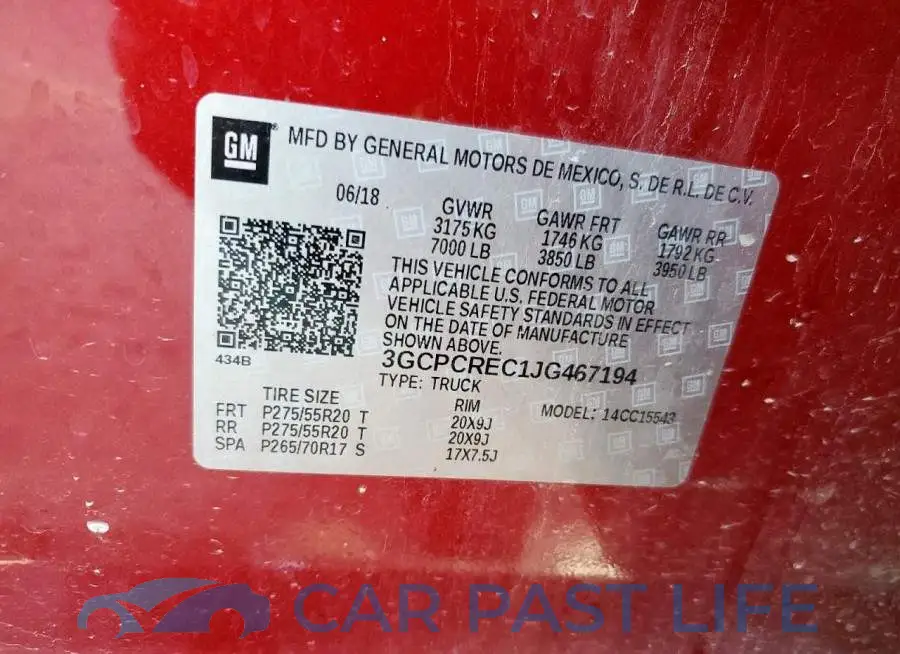 3GCPCREC1JG467194# 13