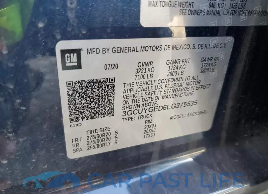 3GCUYGED6LG375535# 12