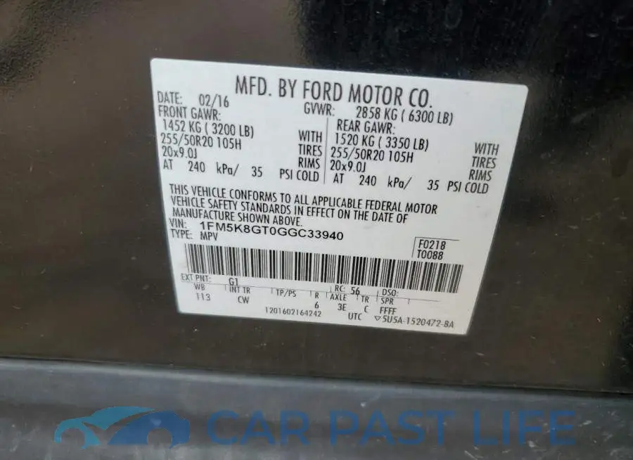 1FM5K8GT0GGC33940# 13