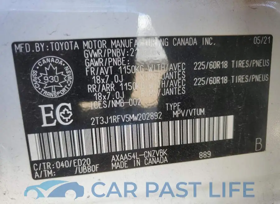 2T3J1RFV5MW202892# 14
