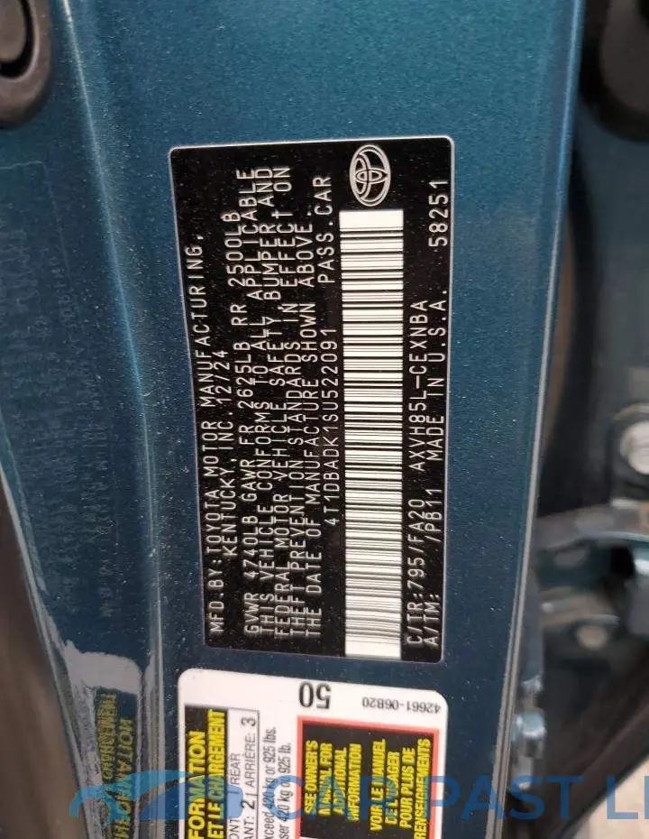 4T1DBADK1SU522091# 12