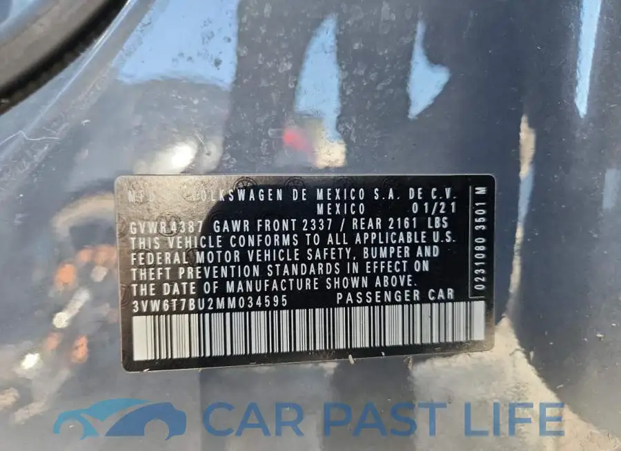 3VW6T7BU2MM034595# 12