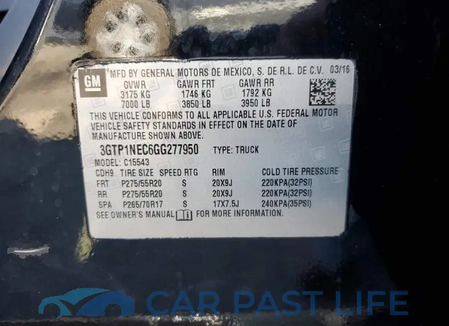 3GTP1NEC6GG277950# 12