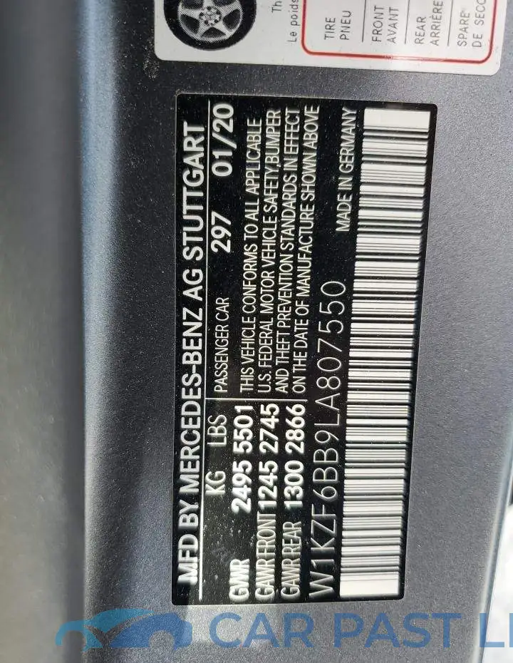 W1KZF6BB9LA807550# 12