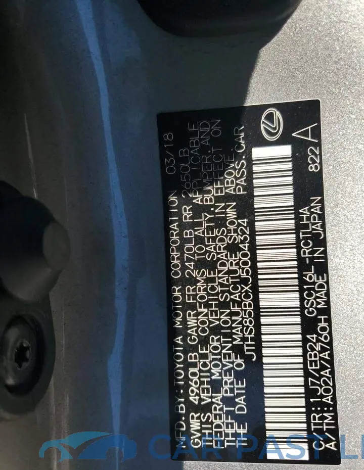 JTHS85BCXJ5004324# 12