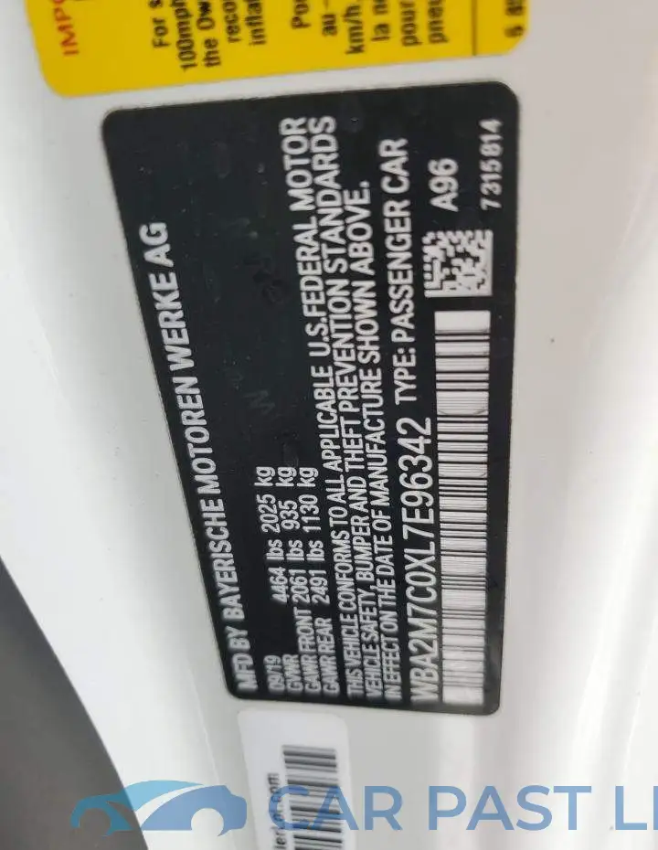 WBA2M7C0XL7E96342# 12