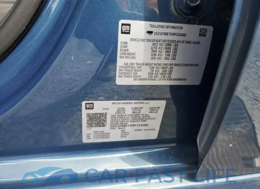 1GC4YME7XRF315468# 12