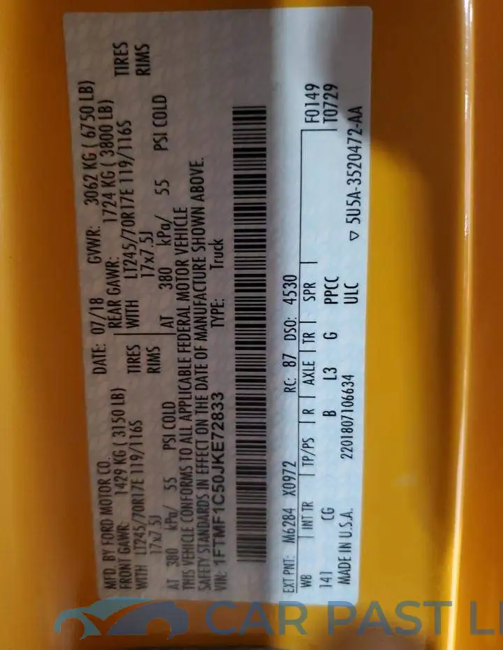 1FTMF1C50JKE72833# 12