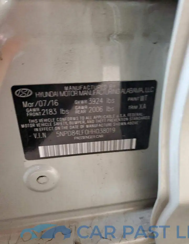 5NPD84LF0HH038019# 12