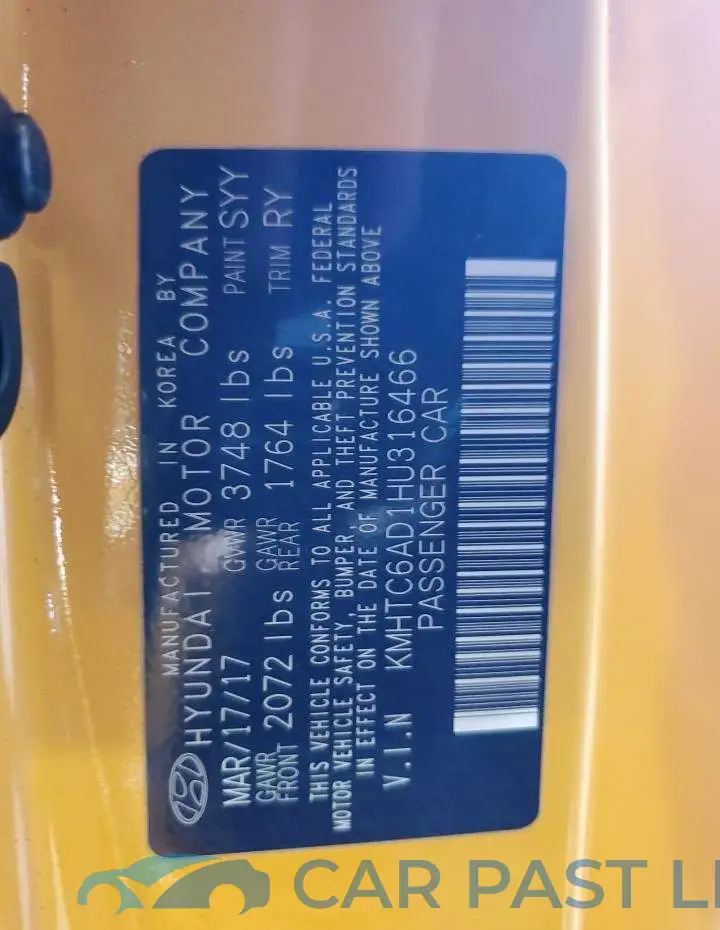 KMHTC6AD1HU316466# 12