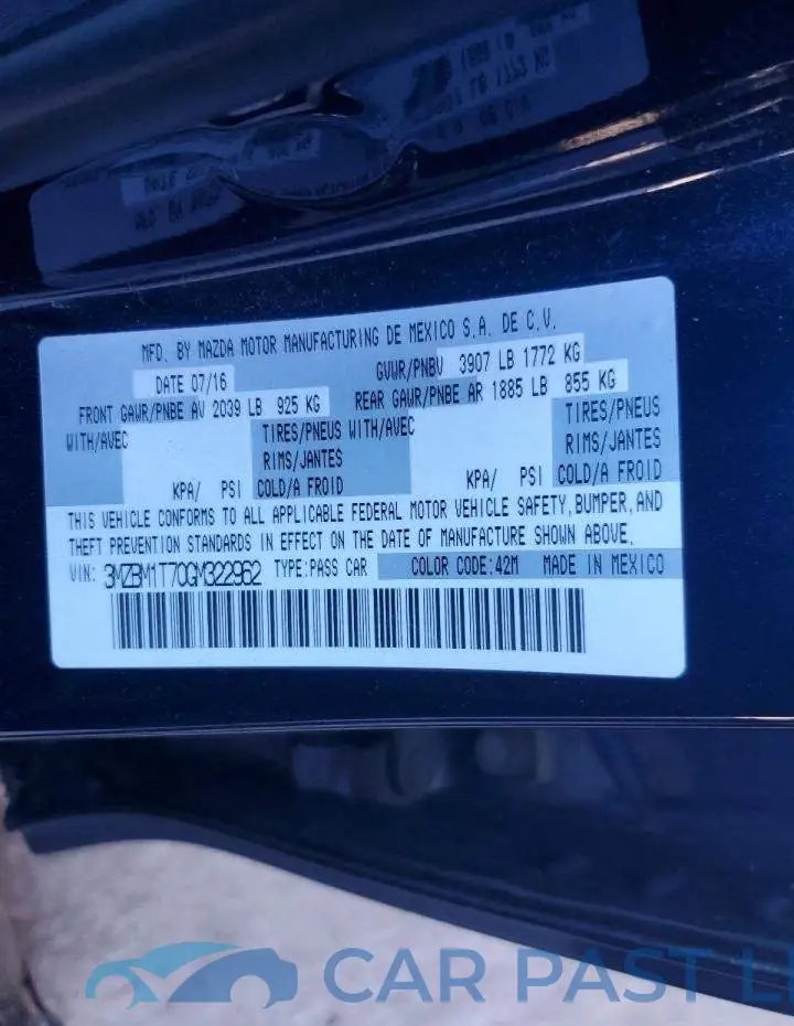 3MZBM1T70GM322962# 12