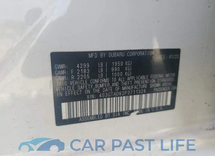 4S3GTAD62P3711329# 12