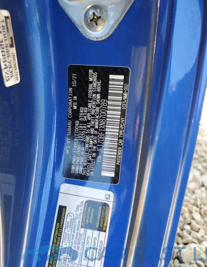 JF1ZDBF1XN8700789# 12
