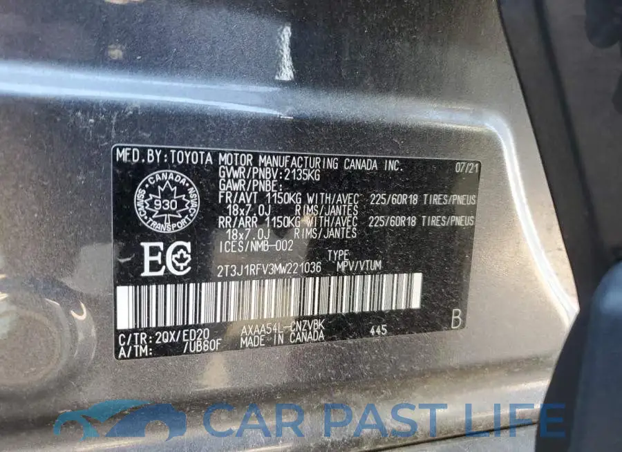 2T3J1RFV3MW221036# 13