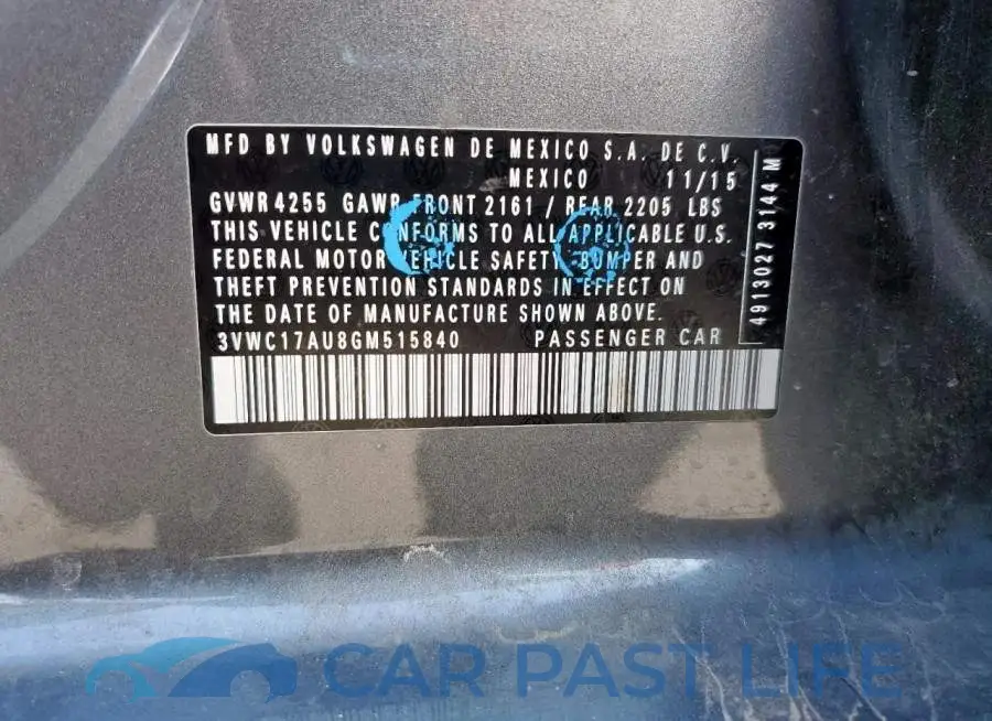 3VWC17AU8GM515840# 13
